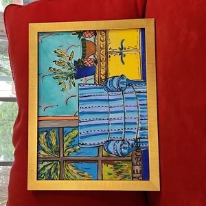 Artist A. E. Barnes original acrylic painting framed